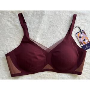Honeylove Crossover Runway Purple Wireless Bra Size Large
